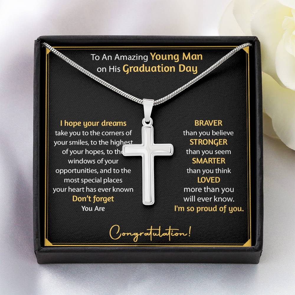 Graduation Gift For Him Cross Necklace