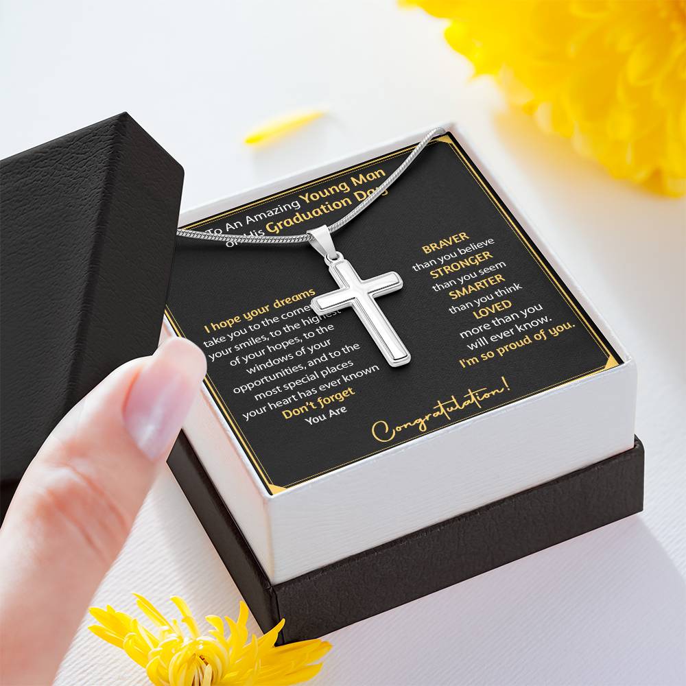 Graduation Gift For Him Cross Necklace