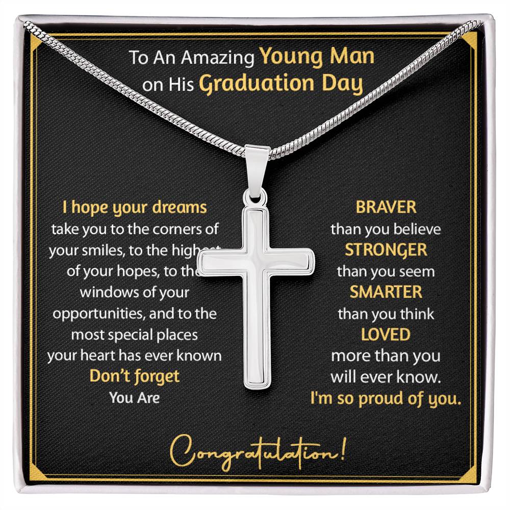 Graduation Gift For Him Cross Necklace