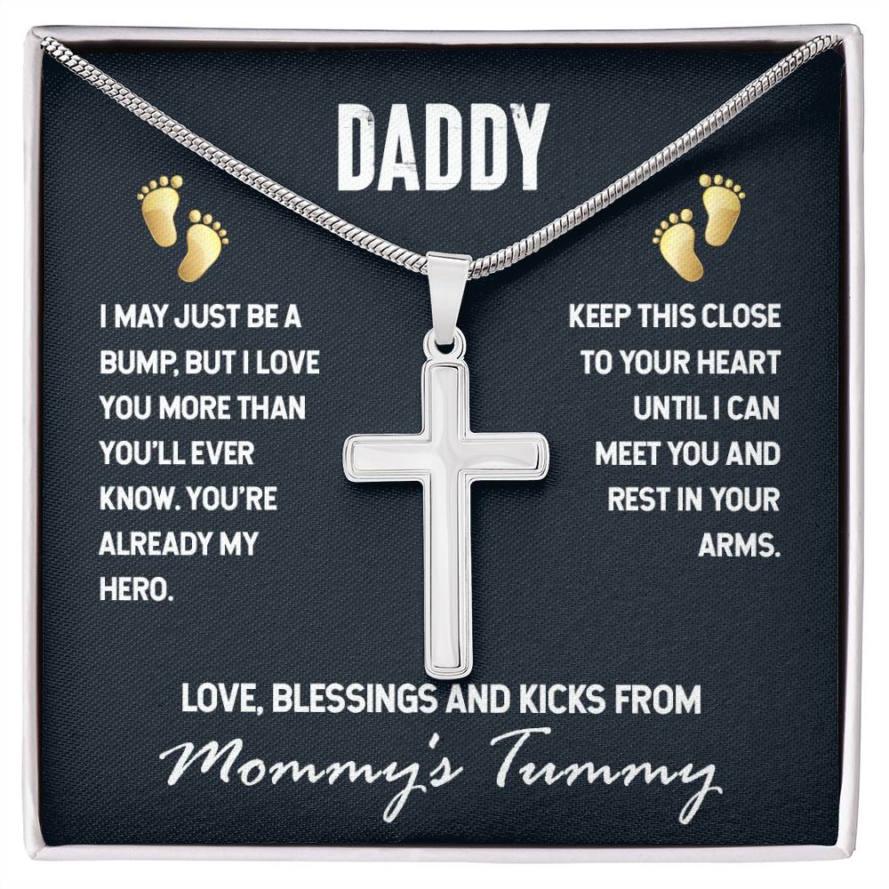 To My Daddy, Gift For New Dad Cross Necklace