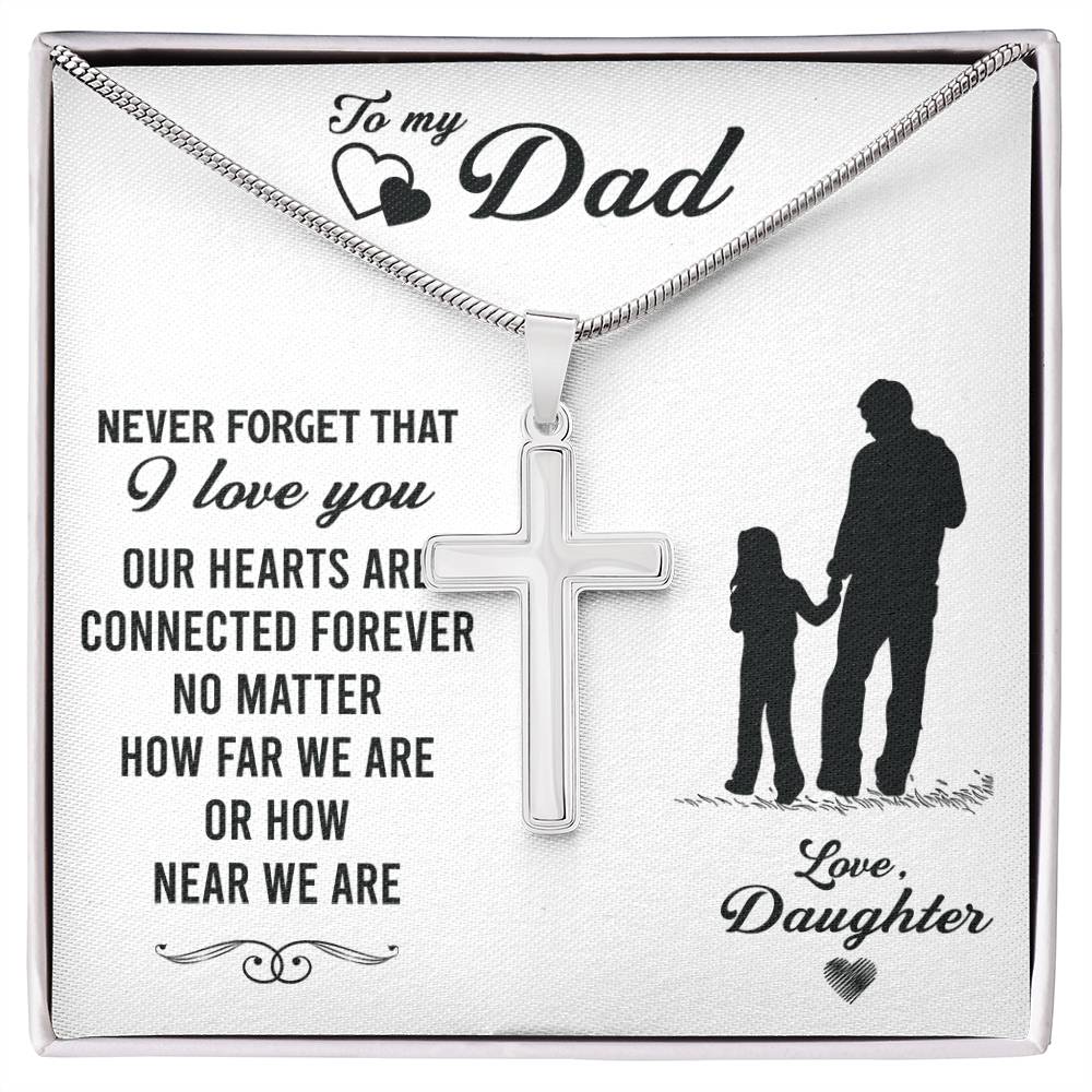 To My Dad, Father's Day Gift For Dad Cross Necklace