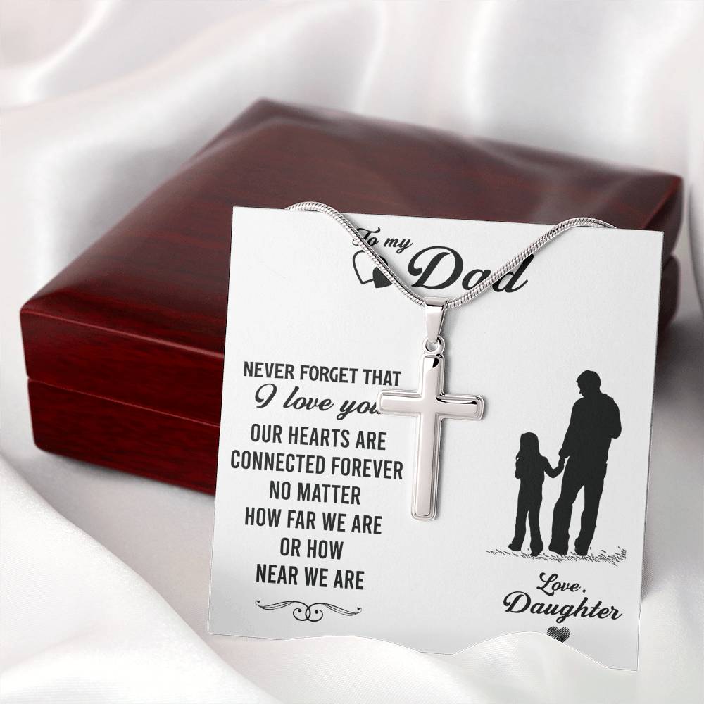 To My Dad, Father's Day Gift For Dad Cross Necklace