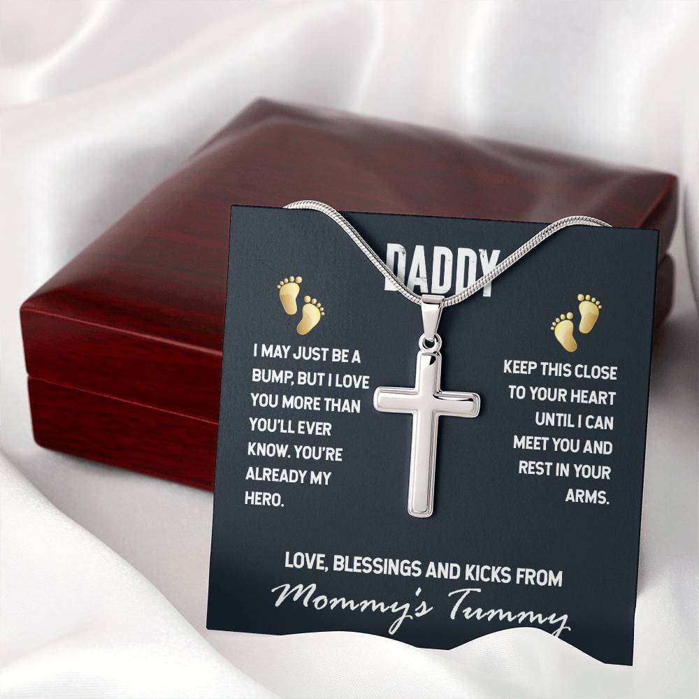 To My Daddy, Gift For New Dad Cross Necklace