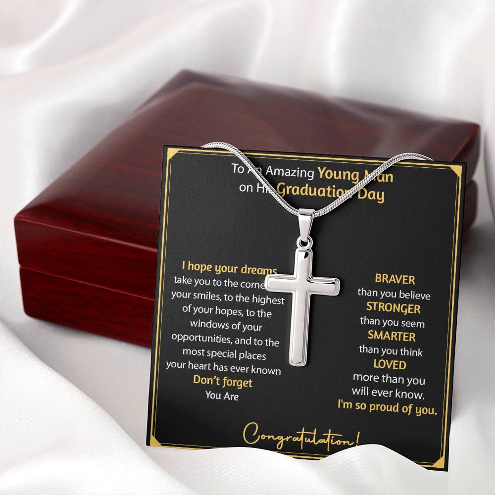 Graduation Gift For Him Cross Necklace