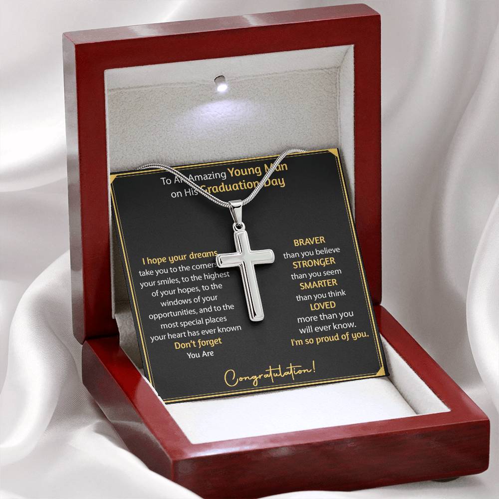 Graduation Gift For Him Cross Necklace