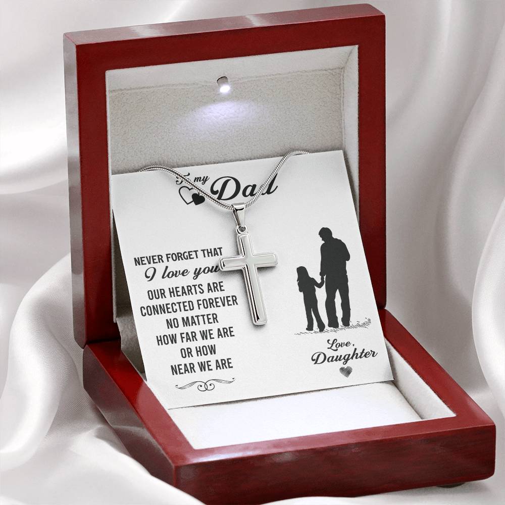 To My Dad, Father's Day Gift For Dad Cross Necklace