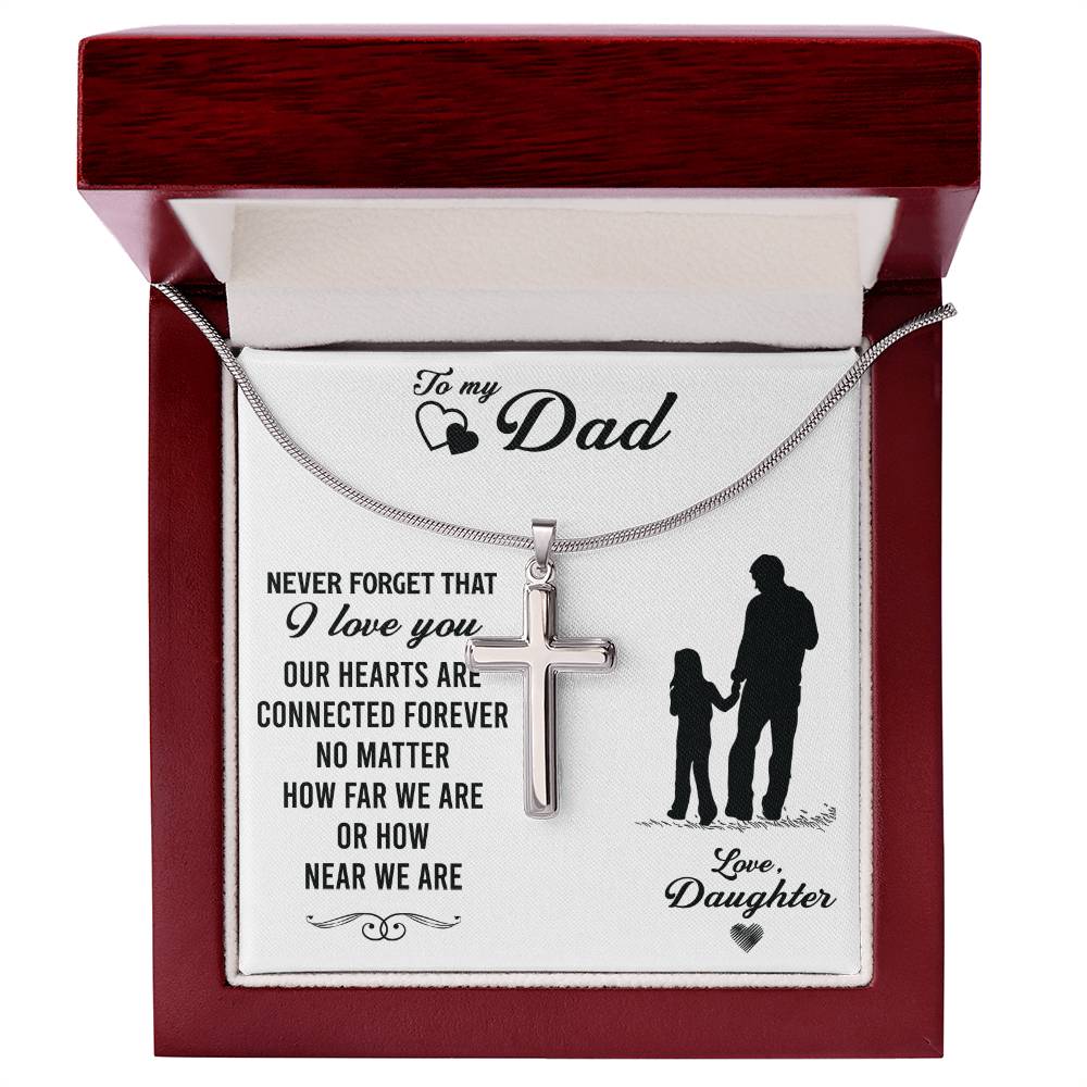 To My Dad, Father's Day Gift For Dad Cross Necklace