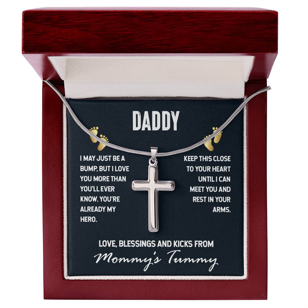 To My Daddy, Gift For New Dad Cross Necklace