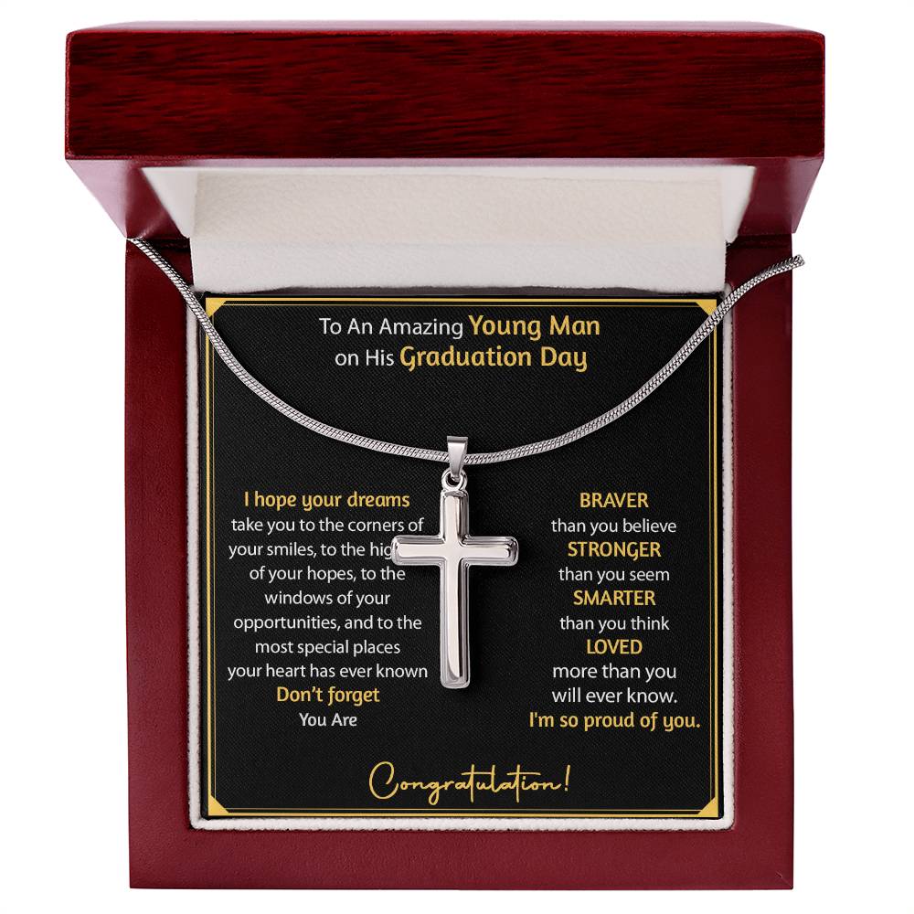 Graduation Gift For Him Cross Necklace